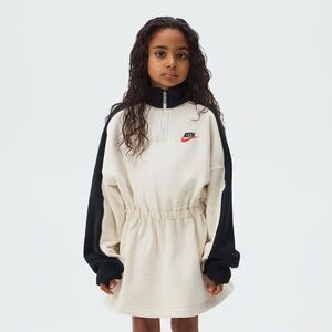 Kith Kids for Nike Fleece Dress in Sail Heather Youth Size XL Swoosh Logo FW25